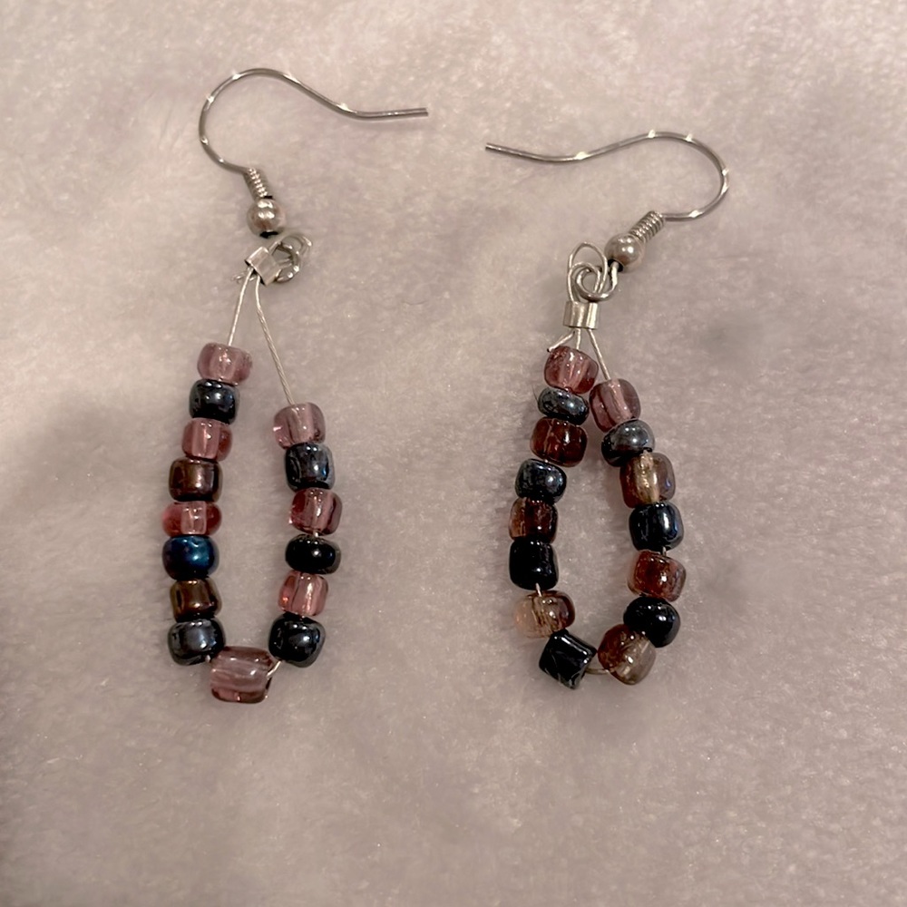 Hoops with purple beads